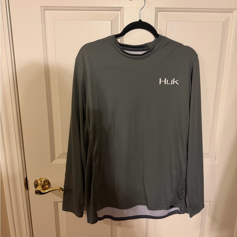 Huk Men's Charcoal Long Sleeve Tee